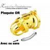 Cage de chasteté plaquée OR avec plug urètre amovible